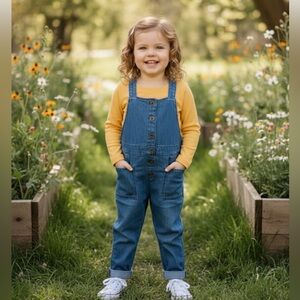 NWT Old Navy Toddler Girl Denim Button-Front Jumpsuit - Size 4T